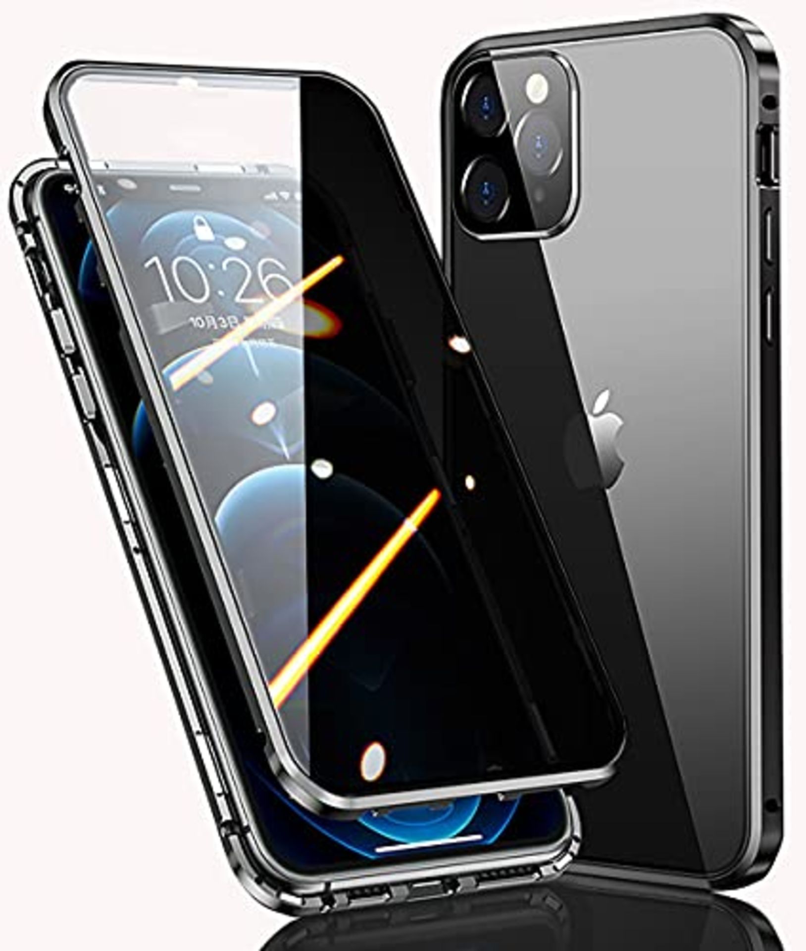 Privacy Case for iPhone 13 Pro Max Magnetic Cover,Anti-peep Tempered Glass Double-side