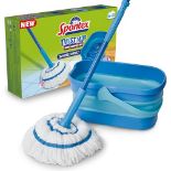 Spontex Ultra Compact Twist Mop and Bucket Set | Microfibre Mop with Built-In Self-Wri