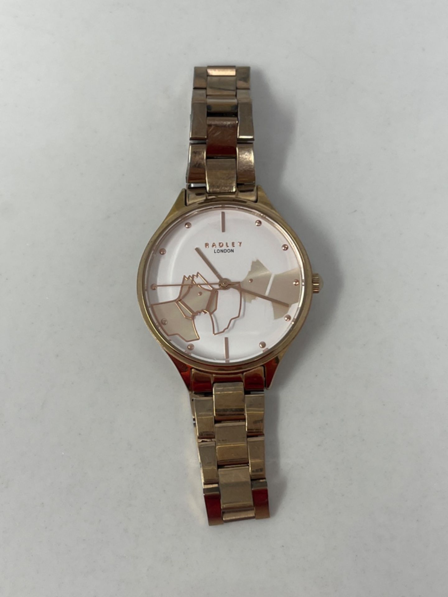 RRP £69.00 RADLEY Face to Face Ladies Rose Gold Stainless Steel Bracelet Kissing Dogs Watch RY451 - Image 2 of 2