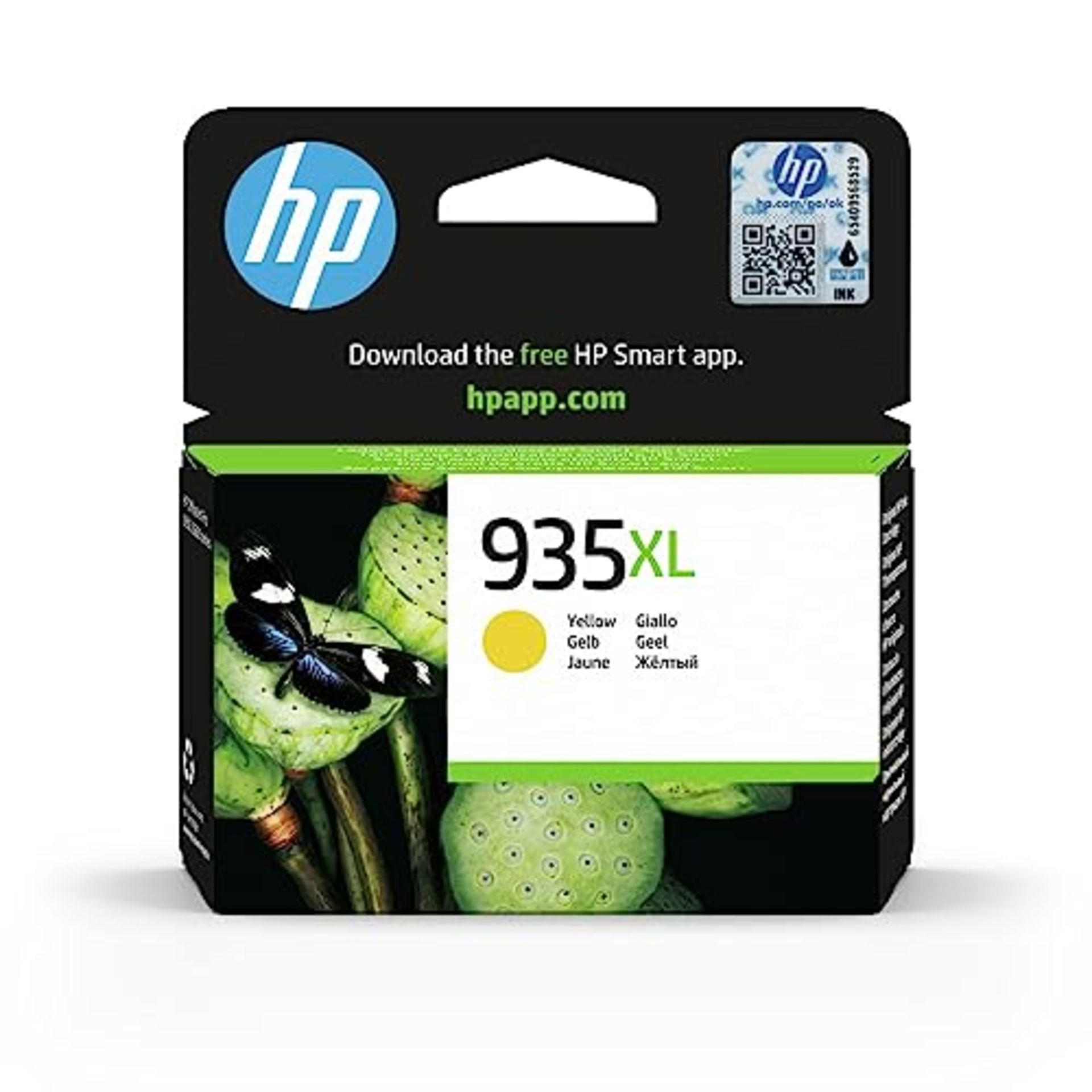 HP C2P26AE 935XL High Yield Original Ink Cartridge, Yellow, Single Pack, Packaging may