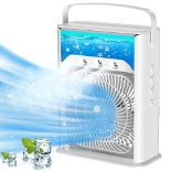 Portable Air Cooler 4-In-1 Mini Mobile Air Conditioner Fan, Air Cooling Fan and Humidi