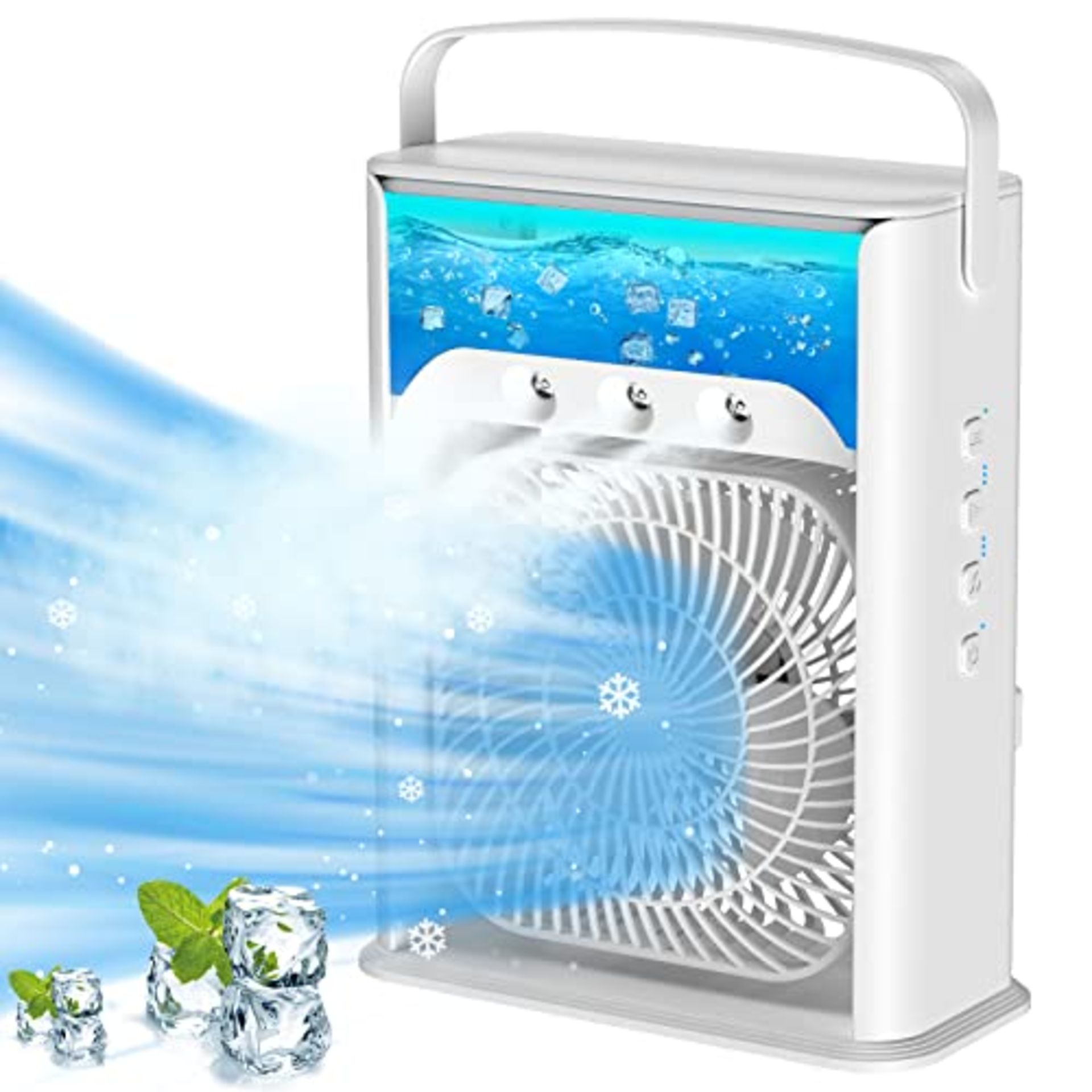 Portable Air Cooler 4-In-1 Mini Mobile Air Conditioner Fan, Air Cooling Fan and Humidi