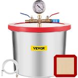 RRP £94.00 [INCOMPLETE] VEVOR 2 Gallon Vacuum Chamber Kit, Stainless Steel Degassing Chamber, 7.5