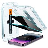Spigen EZ Fit Privacy Tempered Glass Screen Protector for iPhone 14 Pro Max - 2 Pack