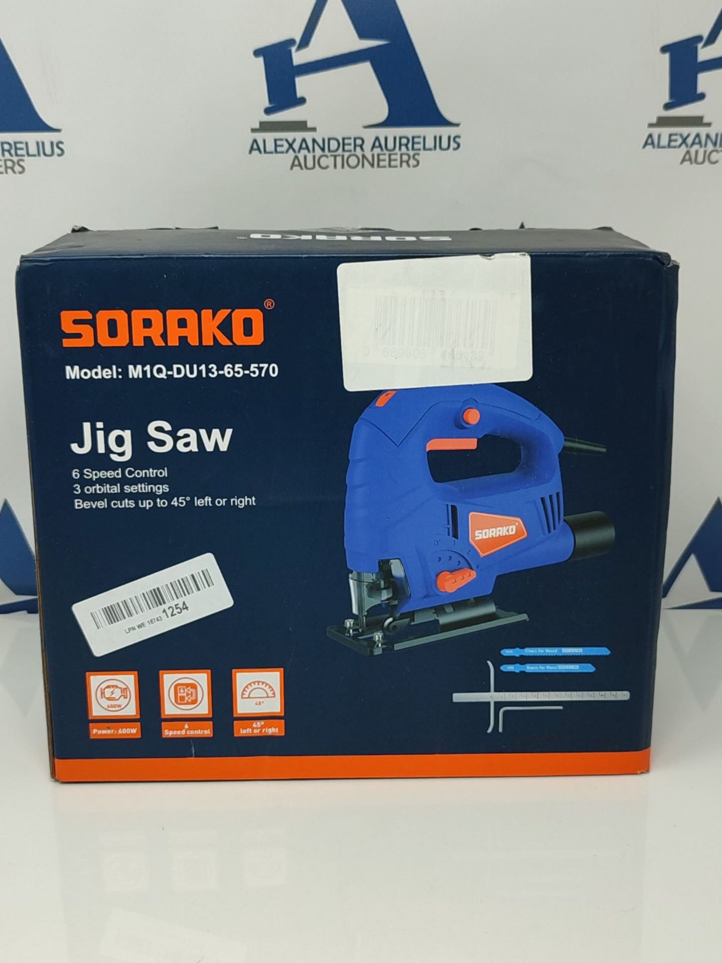 SORAKO Jigsaw, 600W Electric Jigsaw Tool, 800-3000SPM Cutting in Wood 60mm, 6 Variable - Image 2 of 3