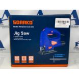 SORAKO Jigsaw, 600W Electric Jigsaw Tool, 800-3000SPM Cutting in Wood 60mm, 6 Variable