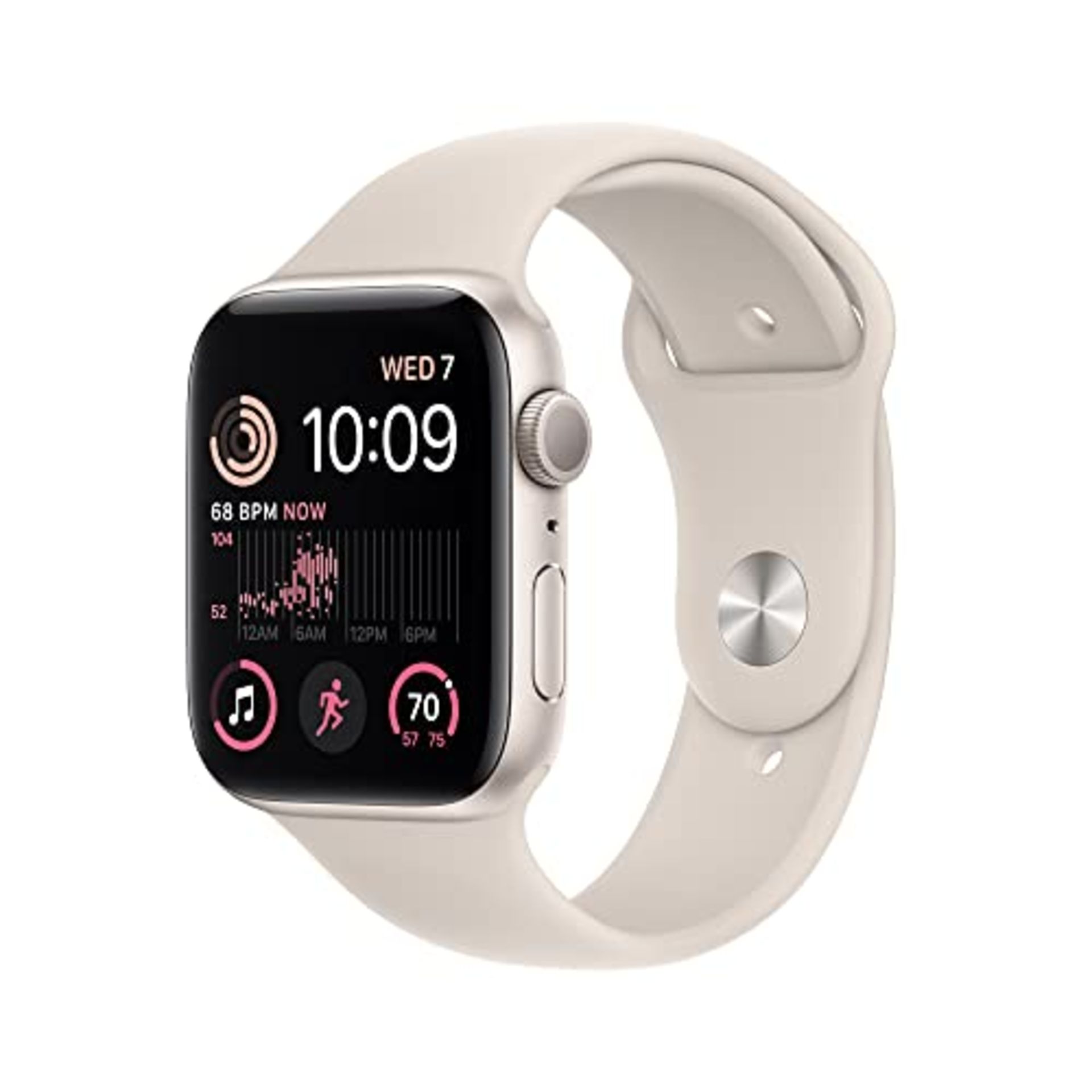 RRP £286.00 Apple Watch SE (2nd generation) (GPS, 44mm) Smart watch - Starlight Aluminium Case wit