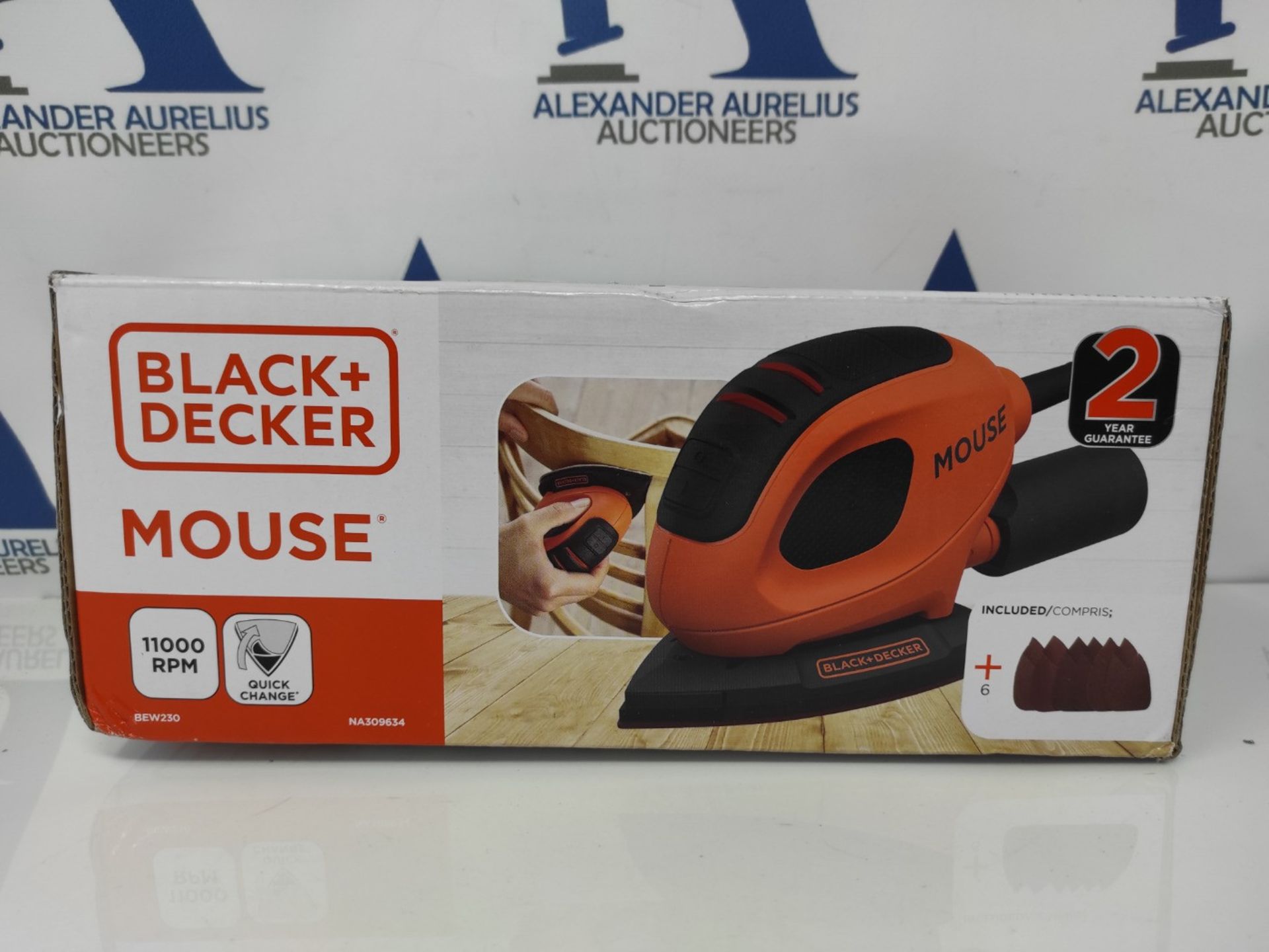 BLACK+DECKER 55 W Detail Mouse Electric Sander with 6 Sanding Sheets, BEW230-GB
