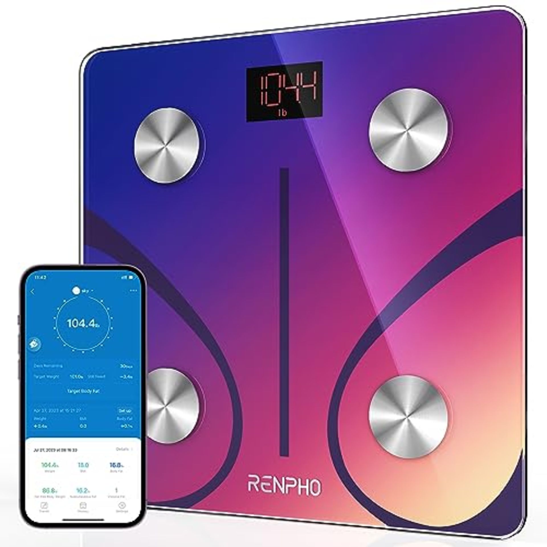 RENPHO Bathroom Scales, Digital Scales for Body Weight with High Precision Sensors, Bl