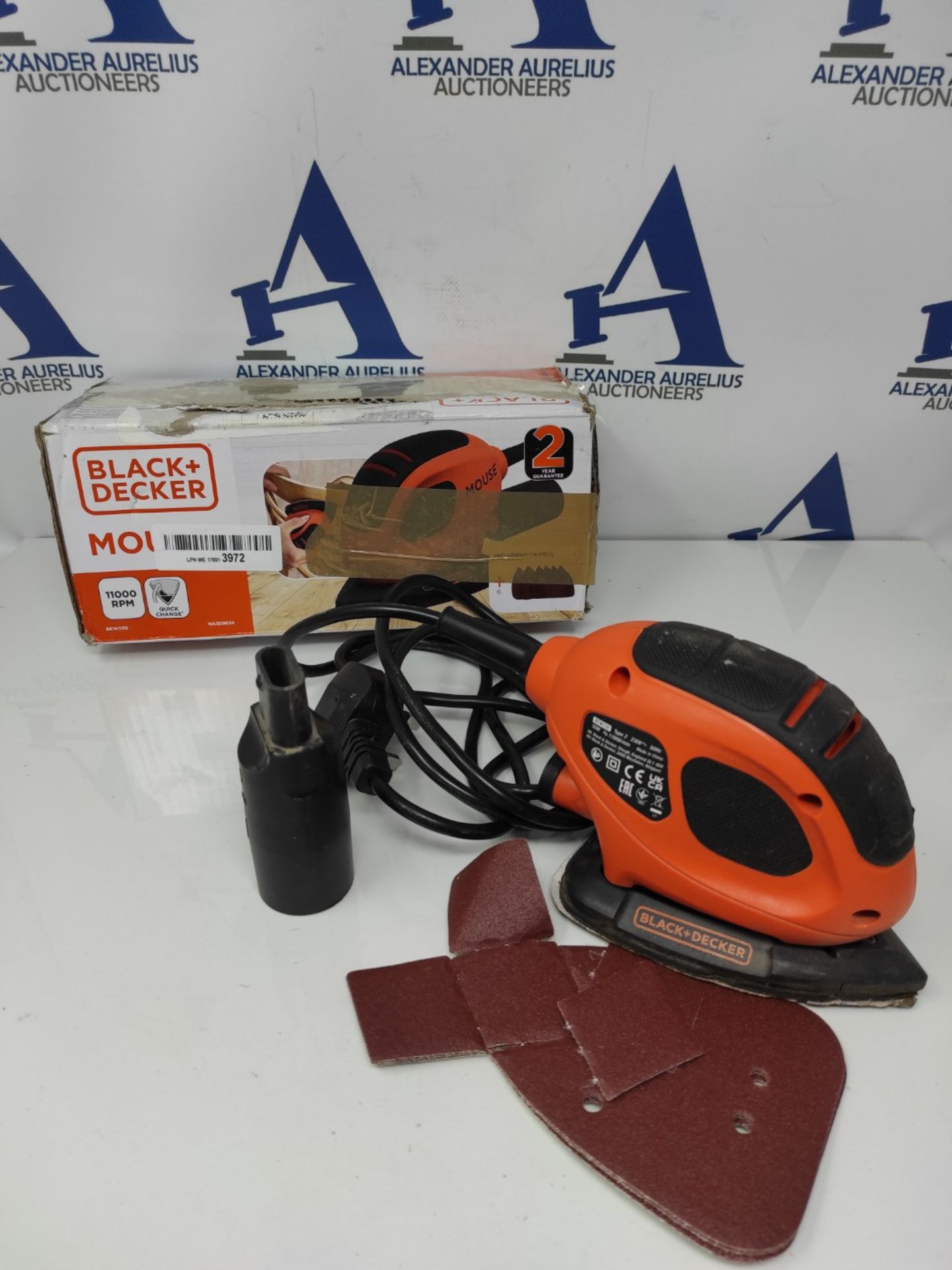 BLACK+DECKER 55 W Detail Mouse Electric Sander with 6 Sanding Sheets, BEW230-GB - Image 2 of 3