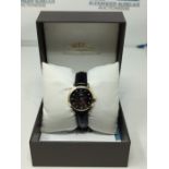 RRP £79.00 Rotary Ladies' Diamond Set Dial Black Leather Strap Watch