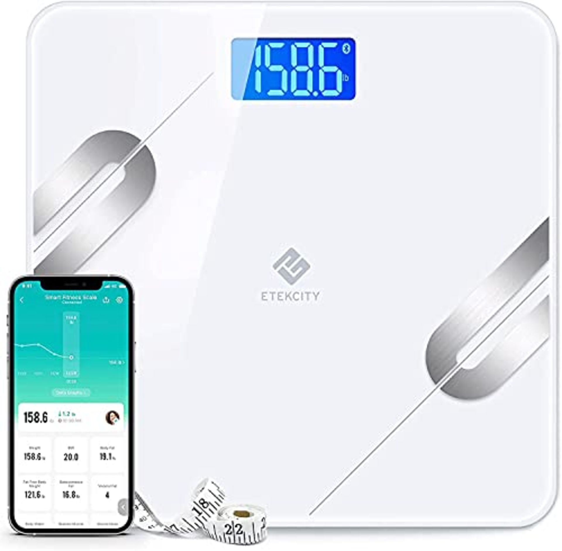 Etekcity Bluetooth Body Fat Scales, Digital Smart Wireless Weighing Weight Bathroom Sc