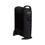 Schallen Black Portable Electric Slim Oil Filled Radiator Heater with Adjustable Tempe