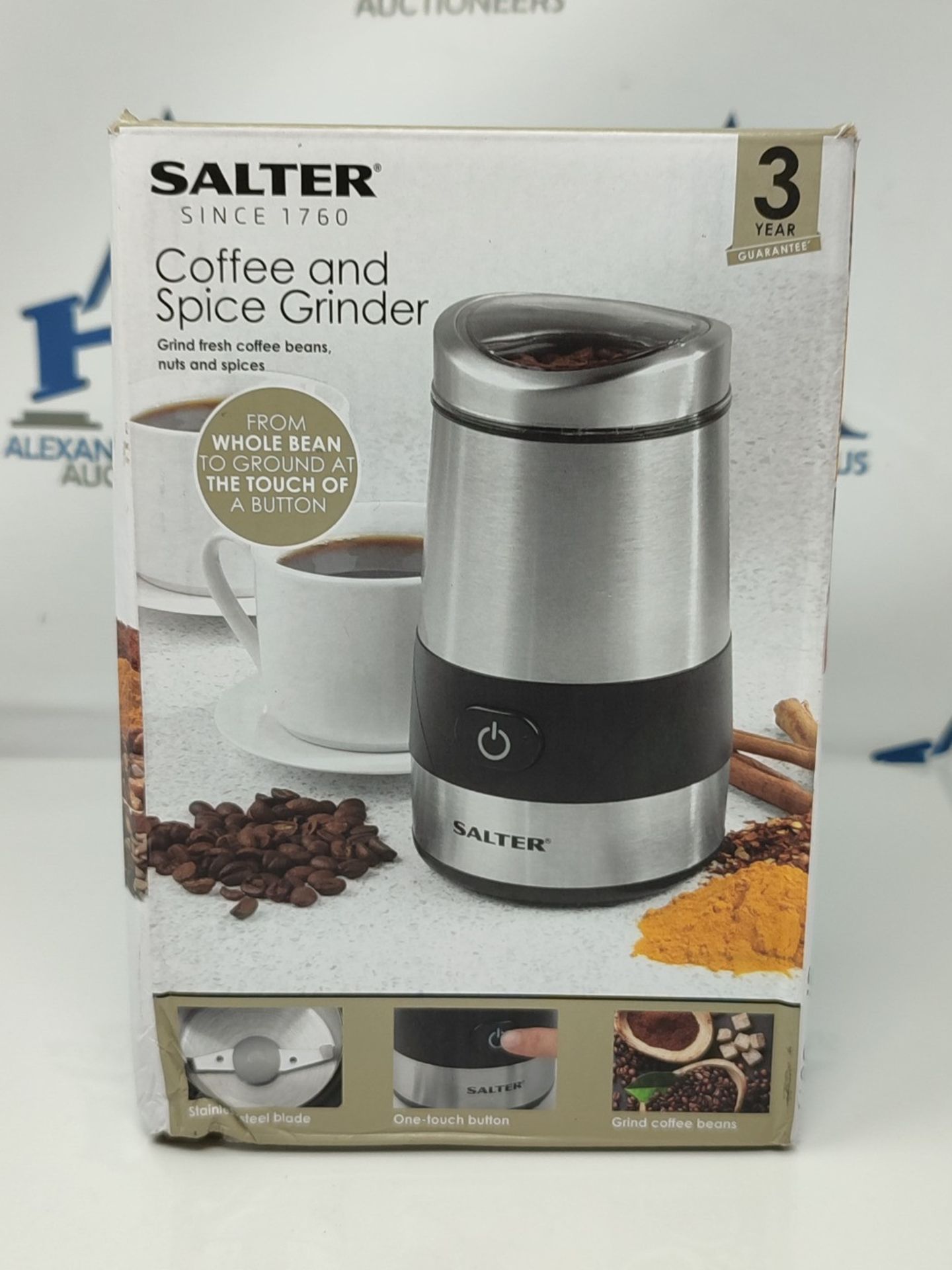 Salter EK2311 Electric Coffee & Spice Grinder  Stainless Steel Blade, 60g Coffee Be - Image 2 of 3