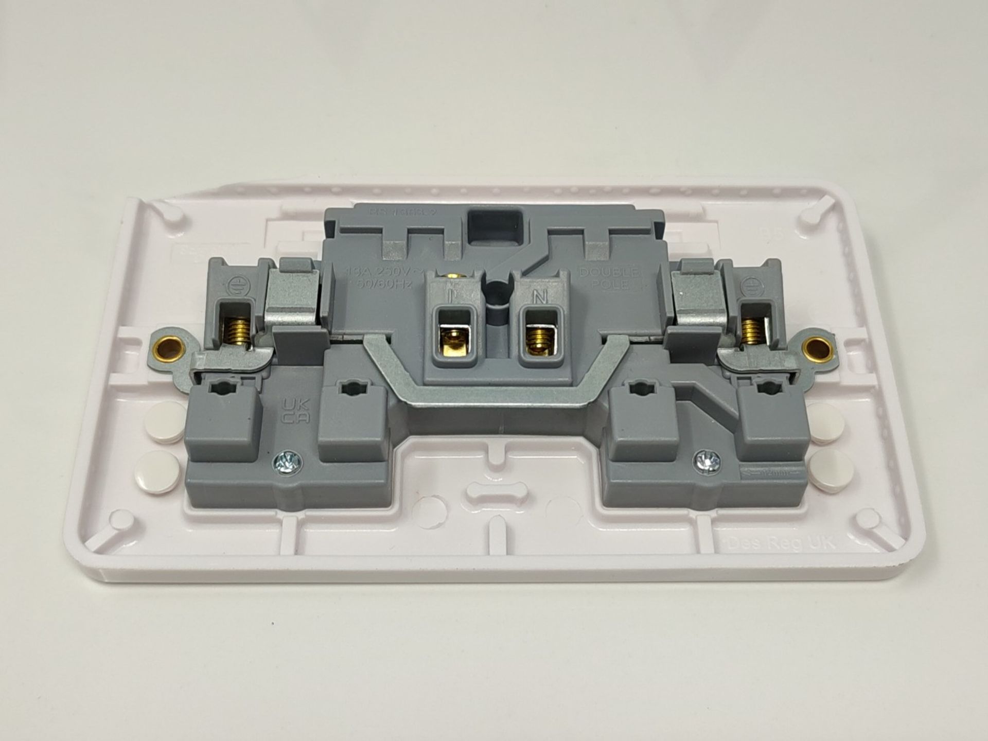 Schneider Electric Lisse White Moulded - Switched Double Power Socket, Double Pole, 13 - Image 2 of 2
