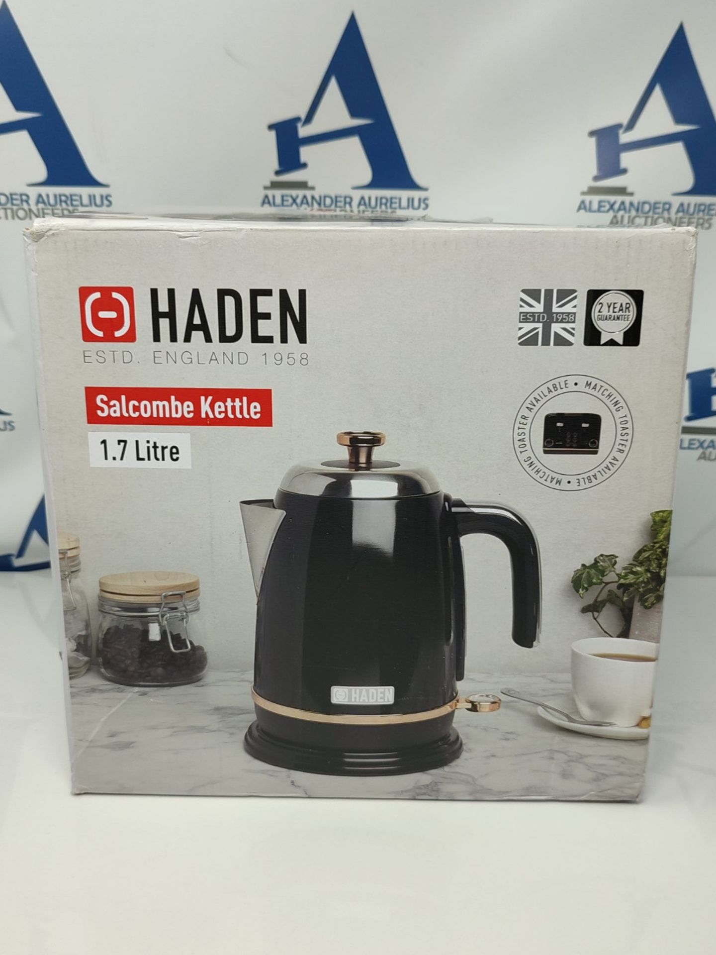 Haden Salcombe Black Kettle Electric - Energy Efficient Kettle- Boil Dry Protection - - Image 2 of 3