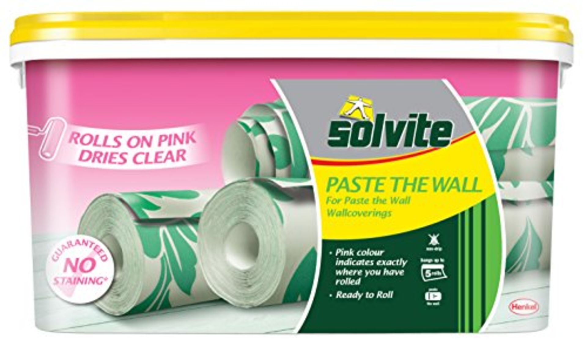 Solvite Paste the Wall 5 Roll Bucket Wallpaper Adhesive Ref 2029424 - Pink