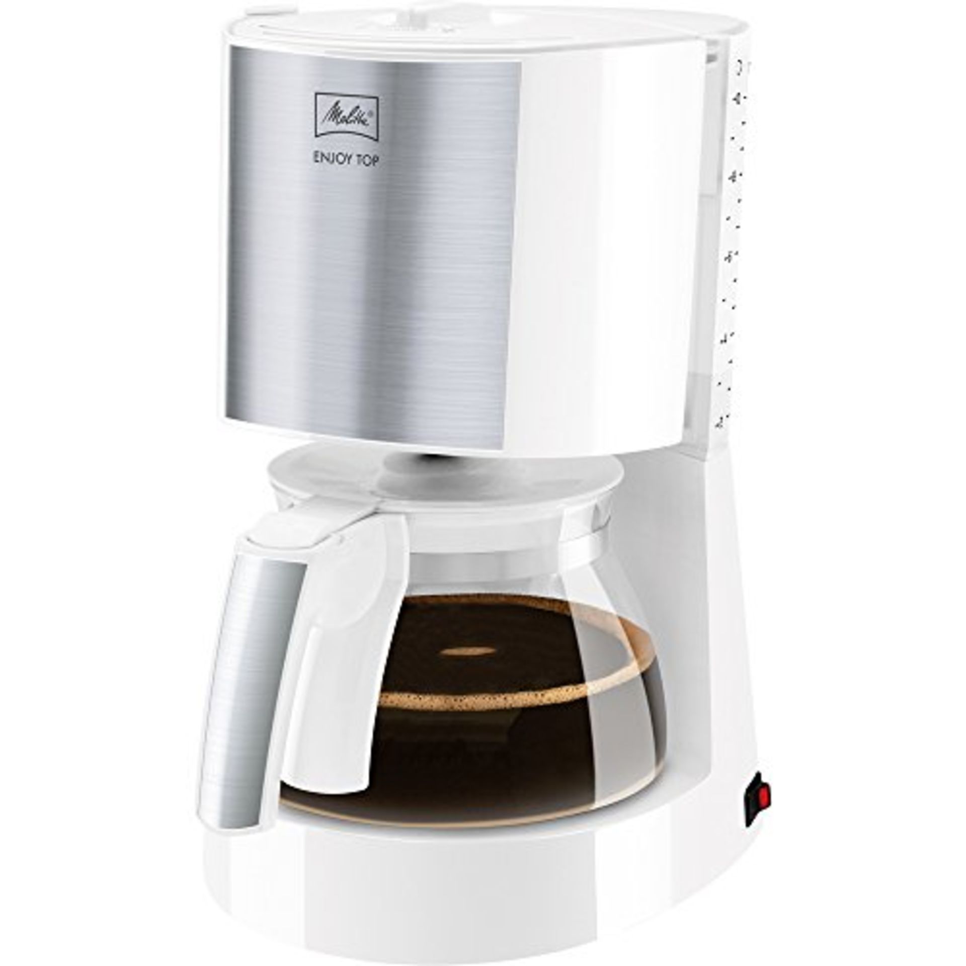 Melitta Enjoy Ii Glass Top Filter Coffee Machine, White/Stainless Steel