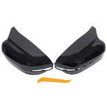 HouYeen Front Left and Right Side Wing Mirror Cover Caps Gloss Black for B-M-W 3 5 Ser