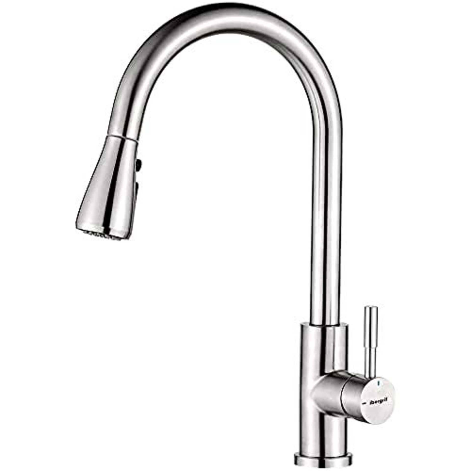 Ibergrif M22137 Kitchen Sink Taps Mixer with Pull Out Spray, High Arc with Dual Spray