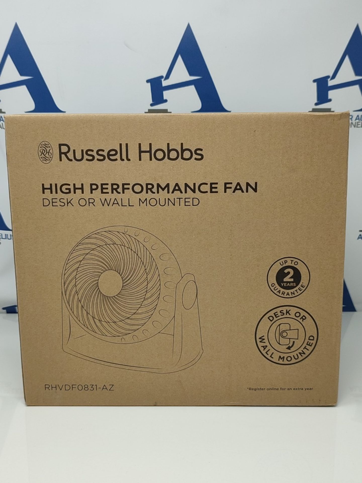 Russell Hobbs 8" high Velocity Plastic Freestanding/Wall Mounted Desk Fan RHVD0831, Wh