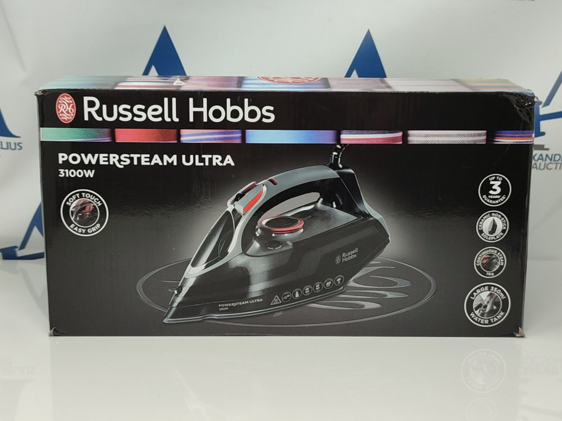 Russell Hobbs Powersteam Ultra 3100 W Vertical Steam Iron 20630 - Black and Grey - Image 2 of 3