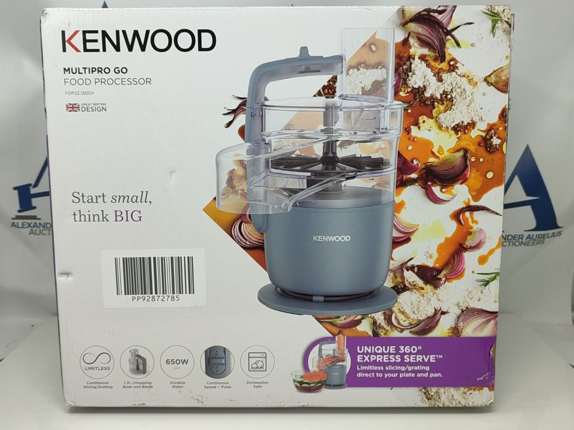 RRP £59.00 Kenwood, MultiPro Go FDP22. 130GY, Food Processor, for Chopping, Slicing, Grating, P