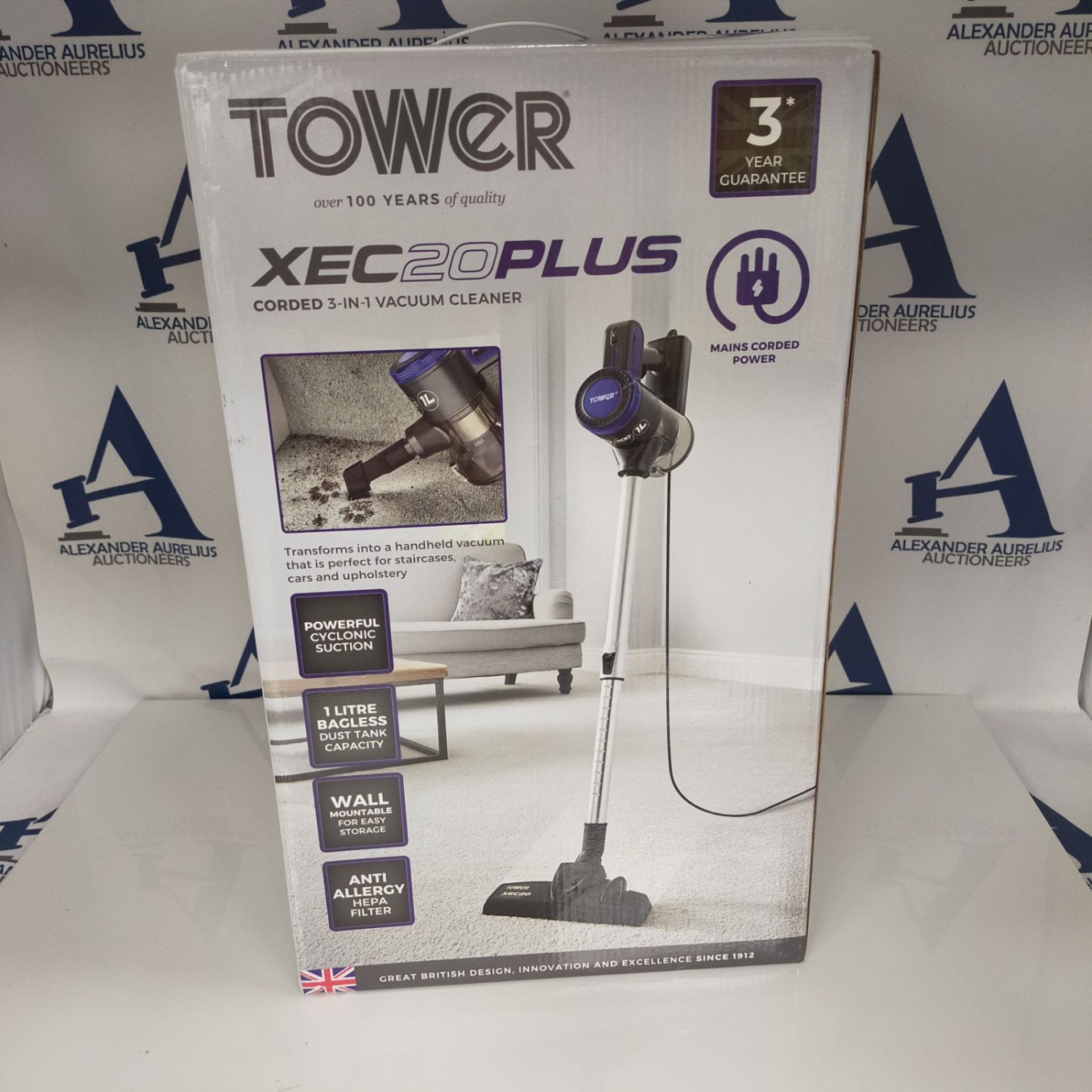 Tower T513005 Pro XEC20 Corded 3-in-1 Vacuum Cleaner with Cyclonic Suction, Built-in H