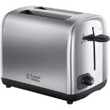 Russell Hobbs 24080 Adventure Two Slice Toaster, Stainless Steel, 2 Slice, Brushed and
