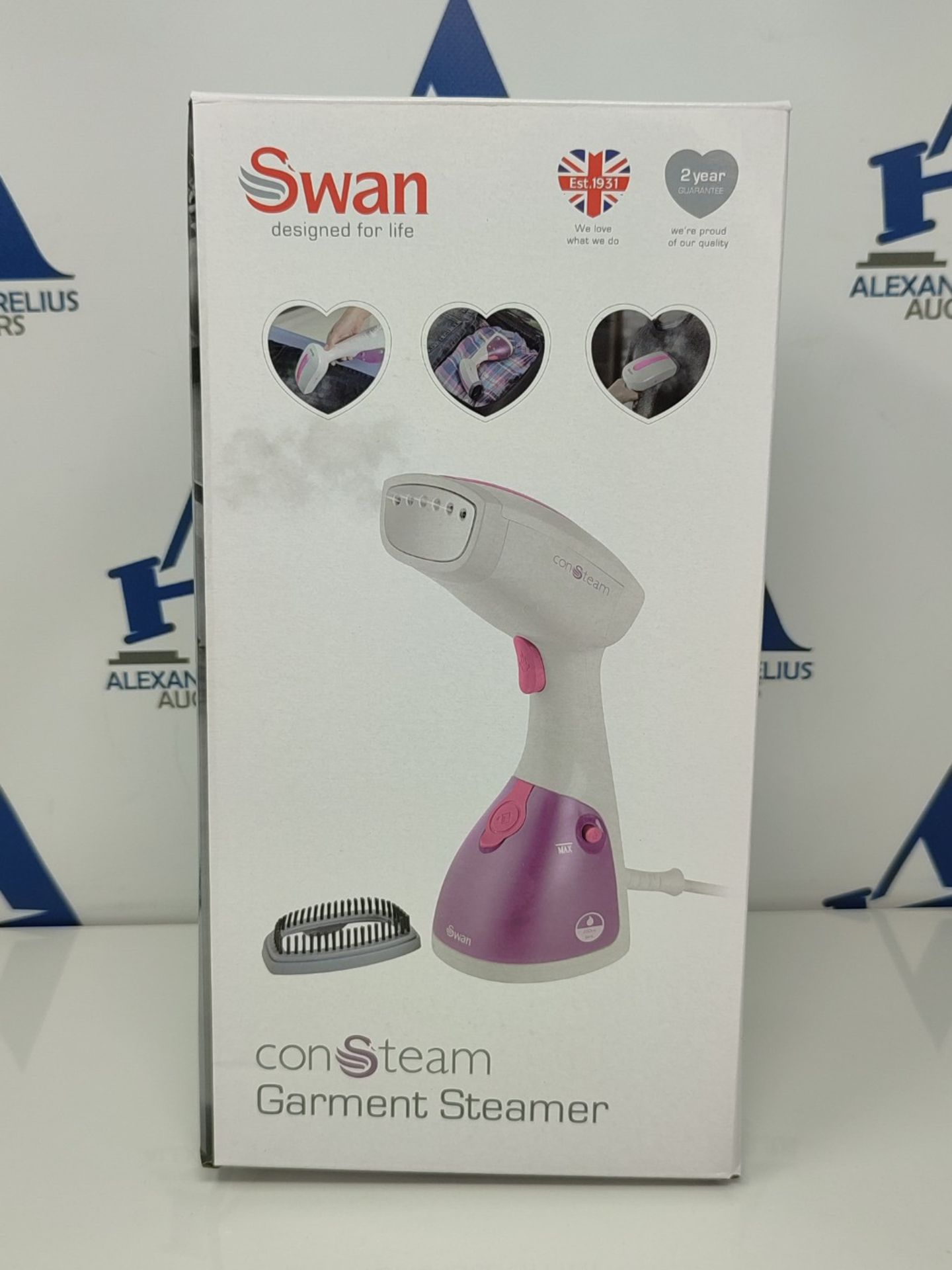 Swan, SI12020N, Handheld Garment Steamer, Lightweight and Compact, 1100W, Iron, Pink - Image 2 of 3