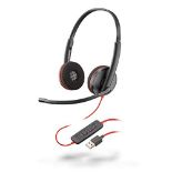 Plantronics - Blackwire 3220 USB-A Wired Headset - Dual Ear (Stereo) with Boom Mic - C