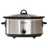 Daewoo Stainless Steel Slow Cooker With 3 Heat Settings And Power Indicator, Dishwashe