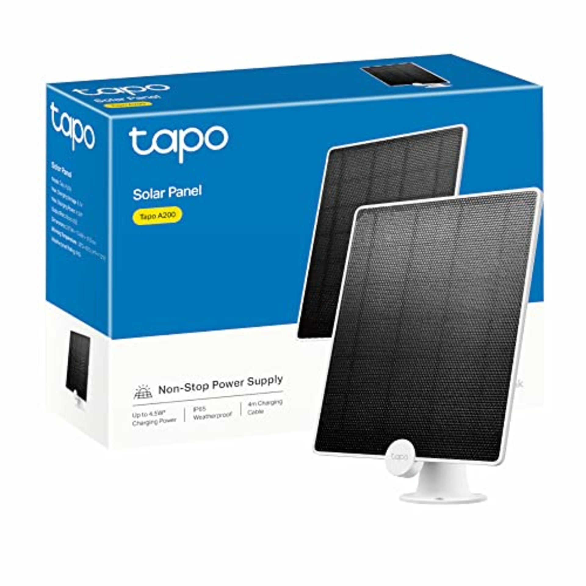 TP-Link Solar Panel, Non-Stop Solar Power, up to 4.5W Charging Power, IP65 Weatherproo