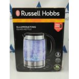 Russell Hobbs 21600-10 Illuminating Glass Kettle, Black, 1.7 Litre, 3000 Watt