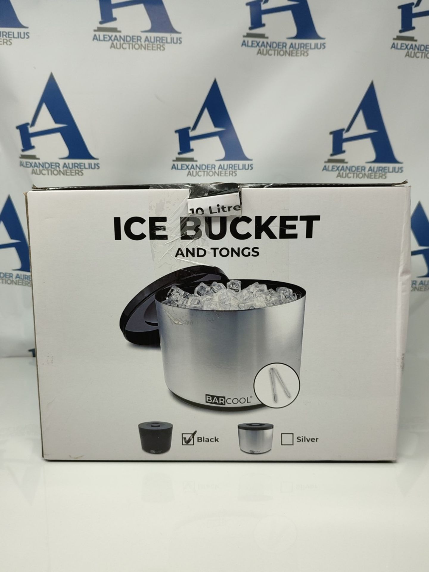 Barcool Ice Bucket with Lid and Ice Tongs | 10 Litre | Round & Double Walled Insulatio - Image 2 of 2