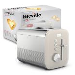 Breville High Gloss 2-Slice Toaster with High-Lift & Wide Slots | Cream & Stainless St