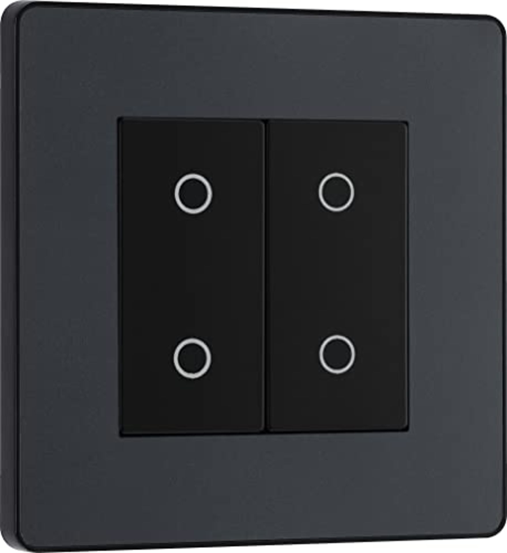 BG Electrical Evolve Double Touch Dimmer Switch, 2-Way Master, 200W, Matt Grey