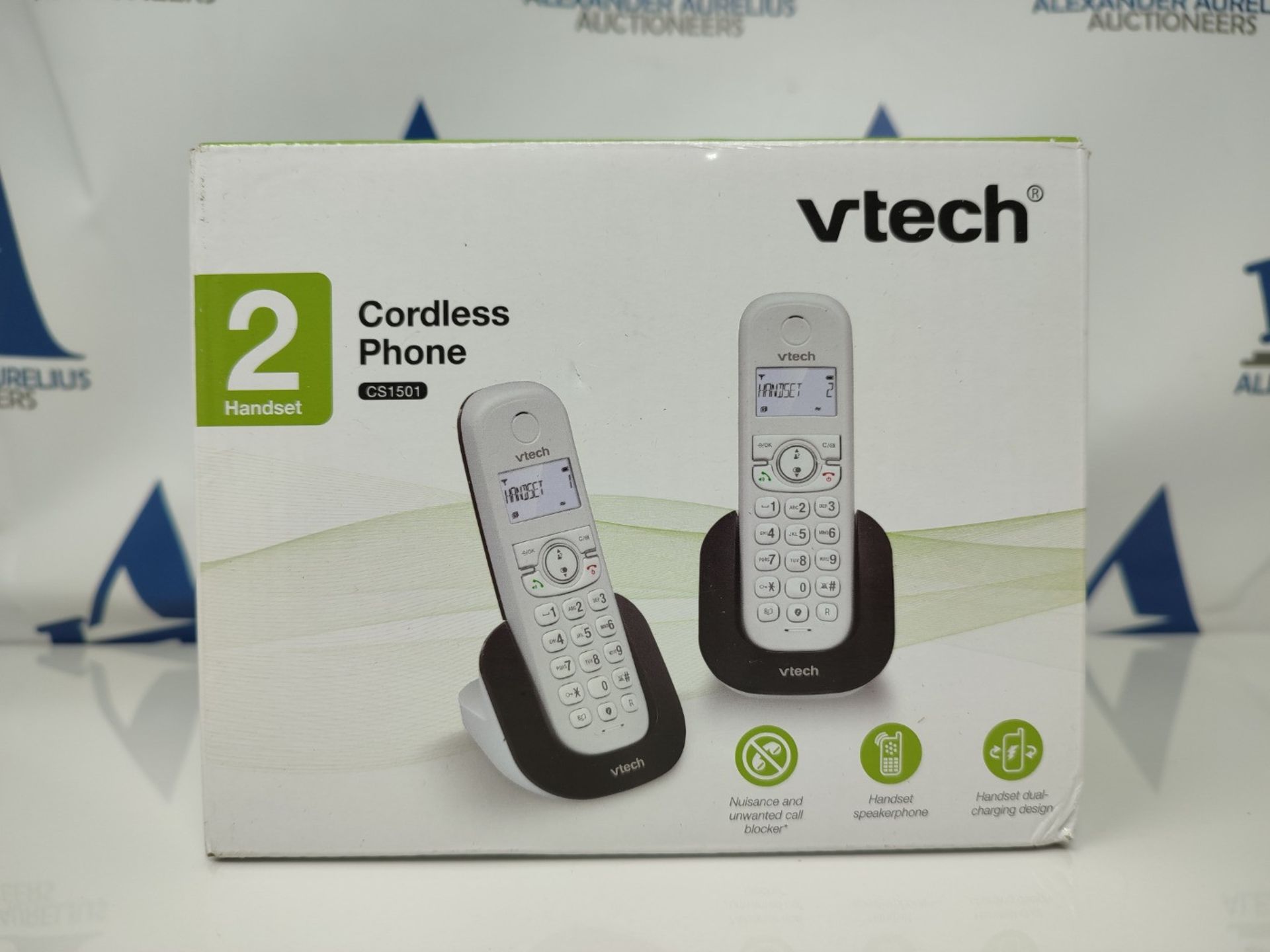 VTech CS1501 2-Handset Dual-Charging DECT Cordless Phone with Call Block, Caller ID/Ca - Image 2 of 3
