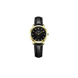 RRP £79.00 Rotary Ladies' Diamond Set Dial Black Leather Strap Watch
