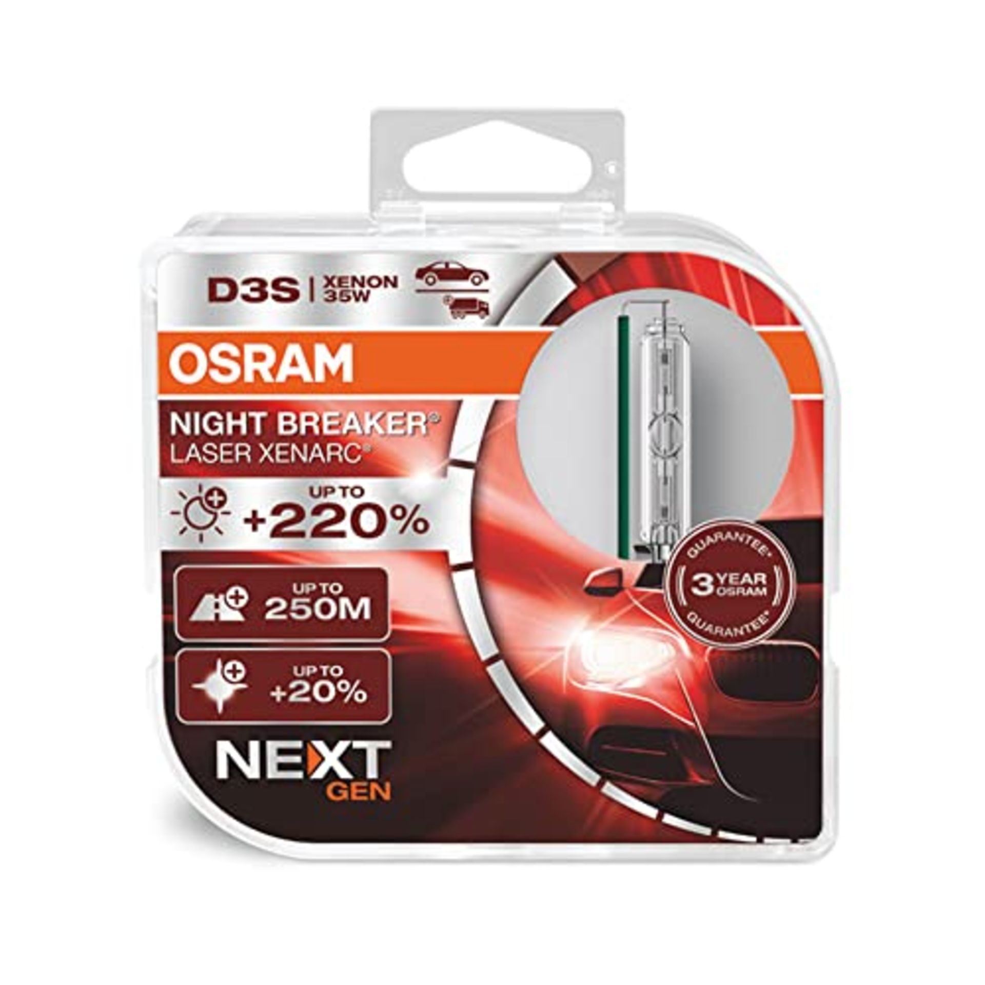 RRP £151.00 OSRAM XENARC NIGHT BREAKER LASER D3S, Next Generation, 220% more brightness, HID xenon