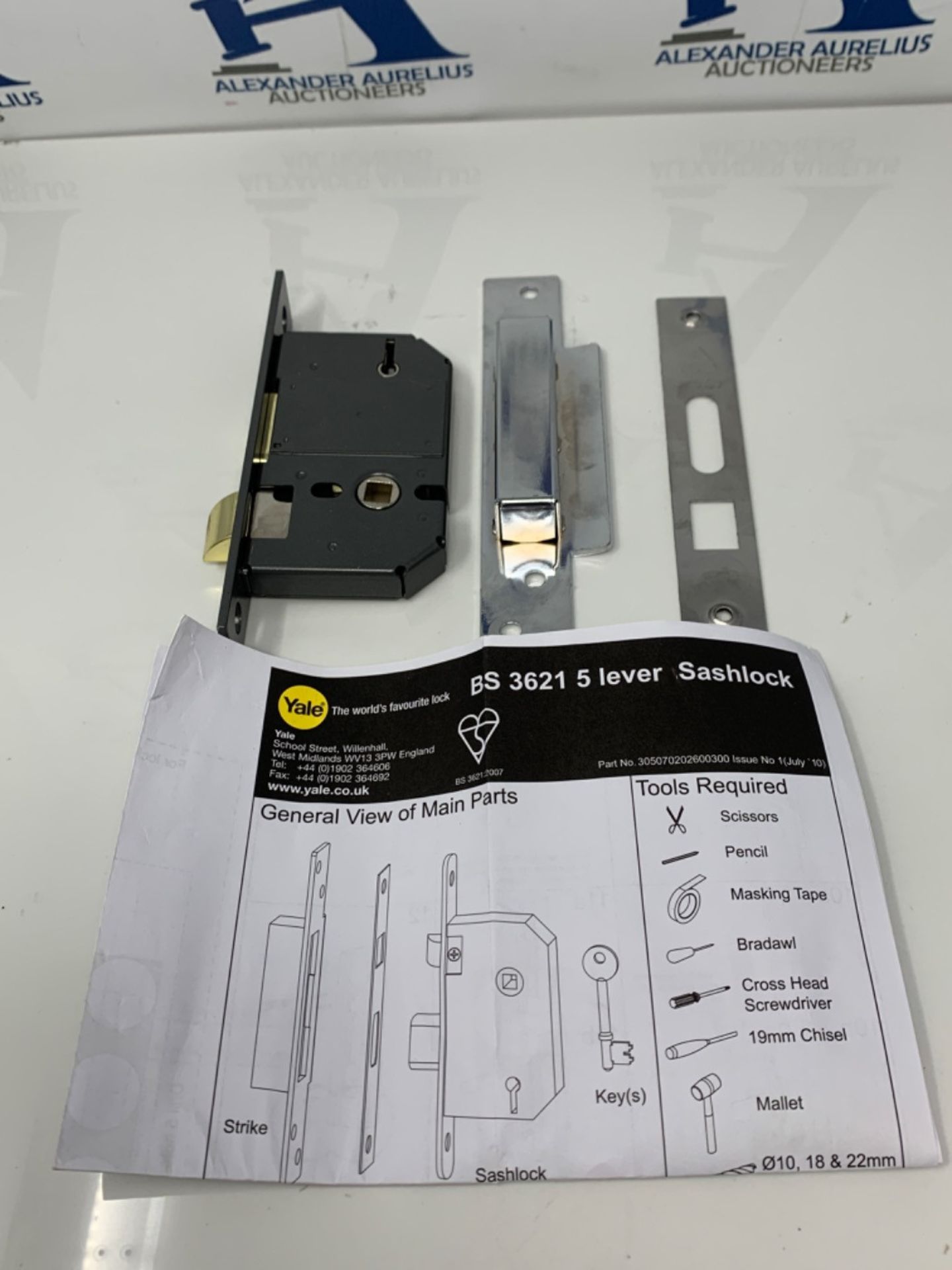 [INCOMPLETE] Yale B-BSSL-2.5-CH British Standard 5 Lever Mortice Sashlock, Chrome Fini - Image 2 of 2