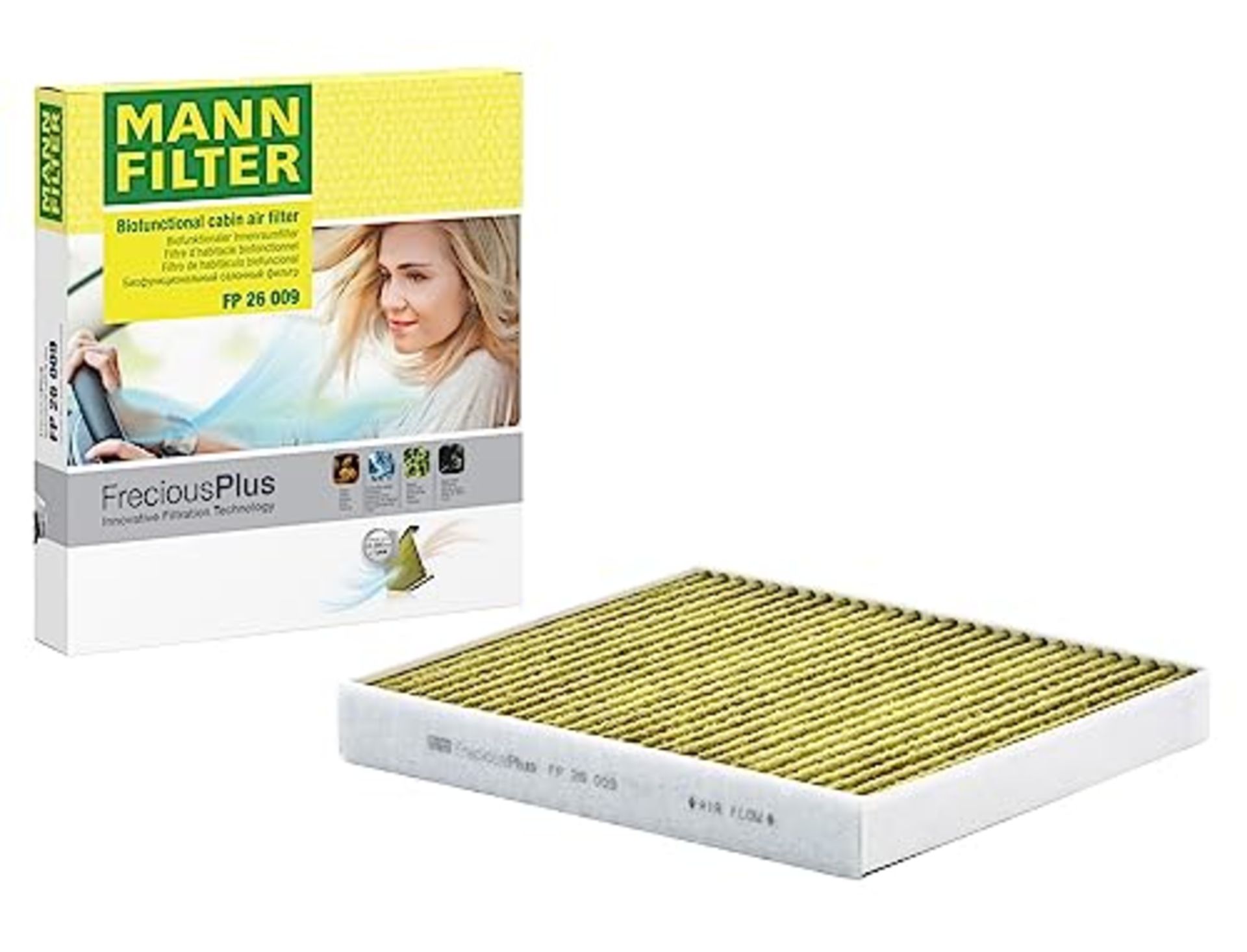 MANN-FILTER FP 26 009 Interior Filter FreciousPlus biofunctional pollen filter  For