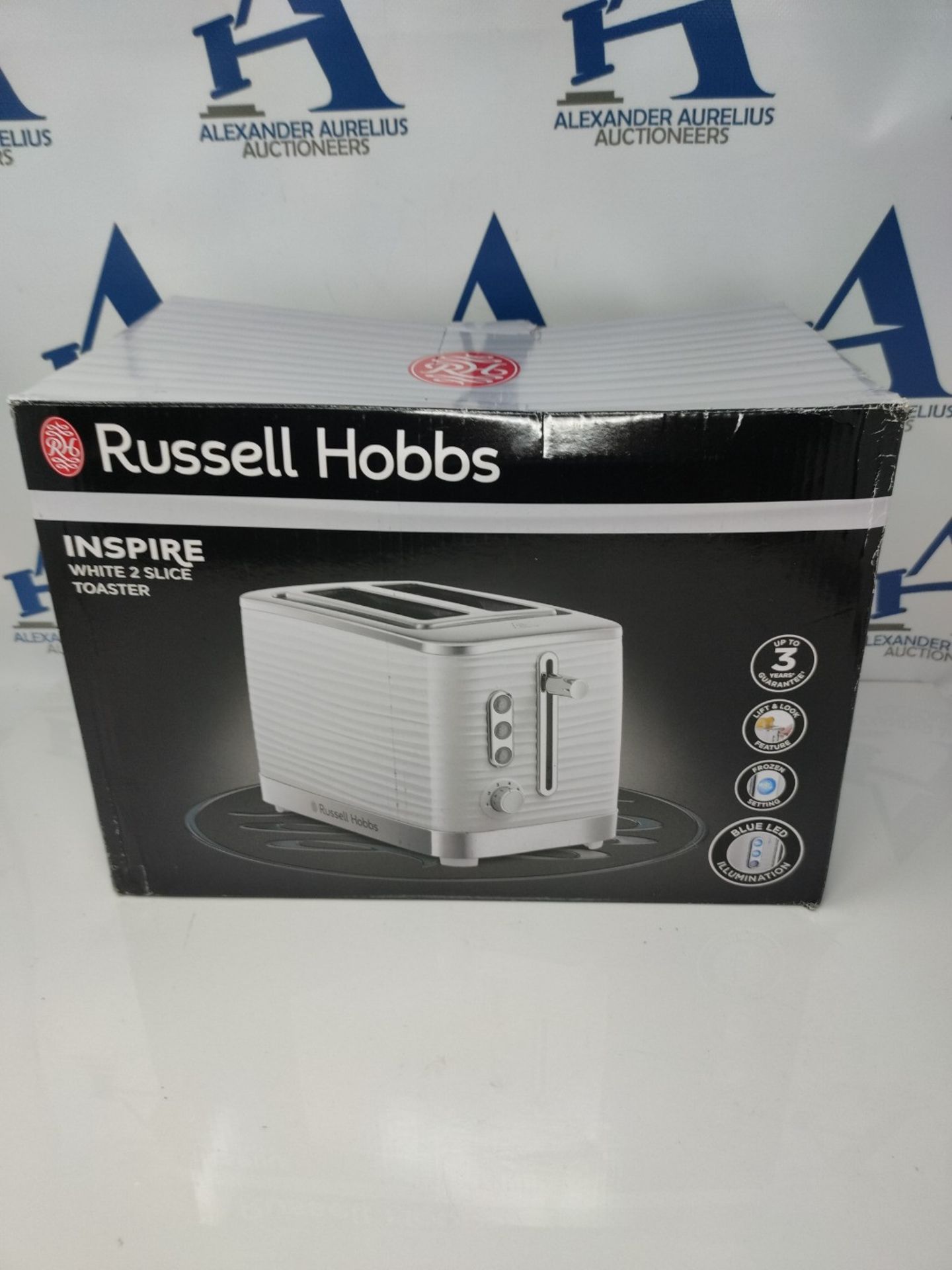 Russell Hobbs 24370 White Inspire High Gloss Plastic Two Slice Toaster - Image 2 of 3