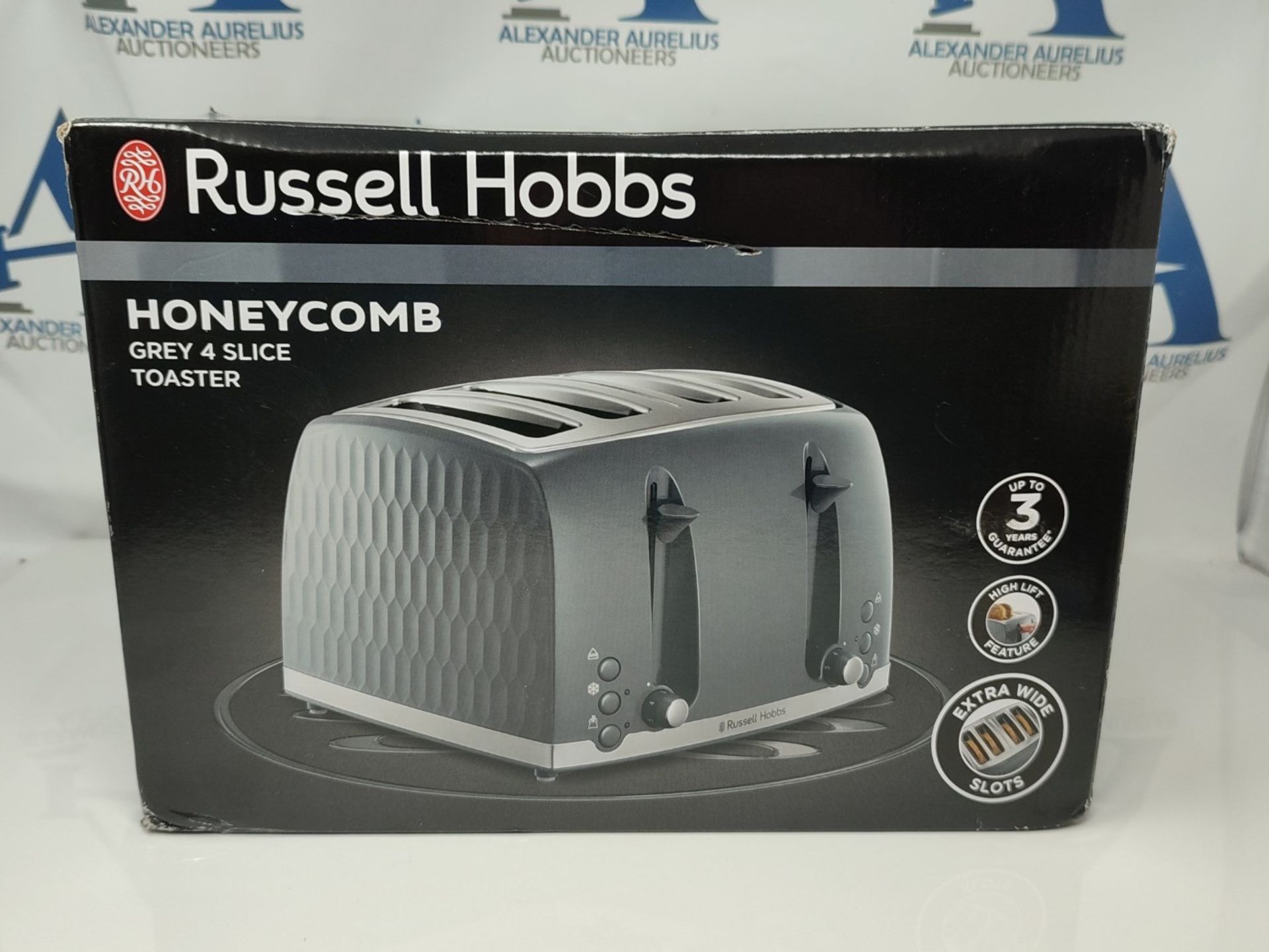 Russell Hobbs 26073 4 Slice Toaster - Contemporary Honeycomb Design with Extra Wide Sl - Image 2 of 3