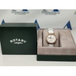 RRP £89.00 Rotary Women's Quartz White Dial Analogue Display and White Leather Strap