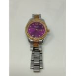 RRP £104.00 ROTARY L BERRY DIAL 2 TONE BLET WATCH