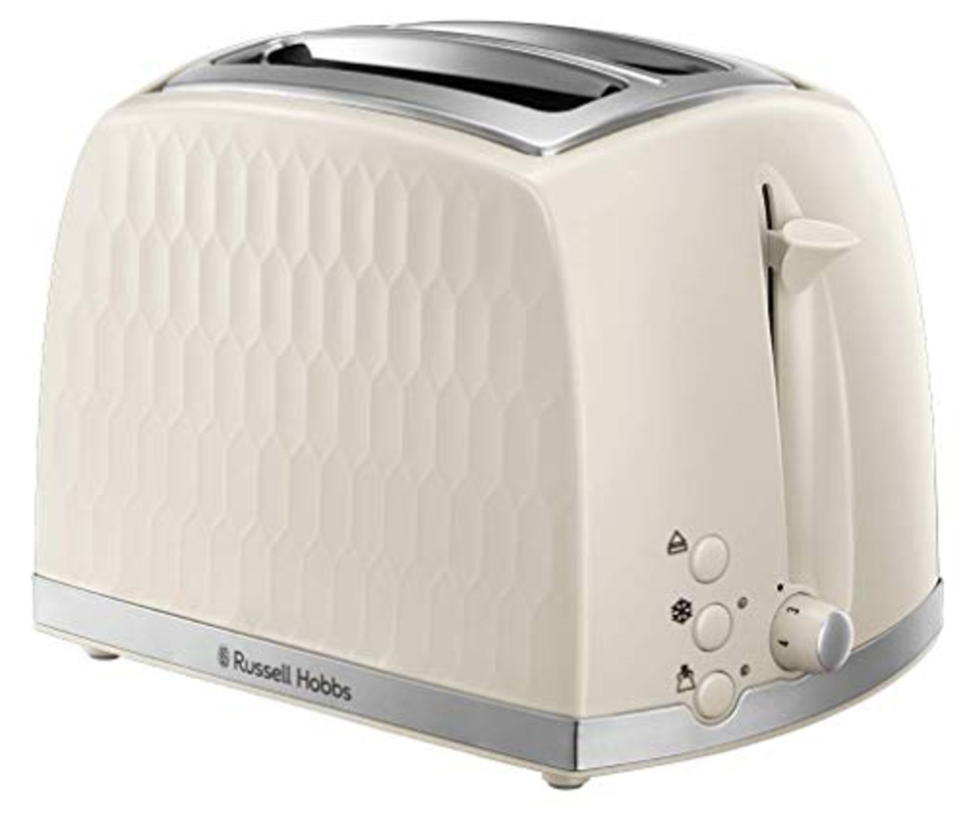Russell Hobbs 26062 2 Slice Toaster - Contemporary Honeycomb Design with Extra Wide Sl