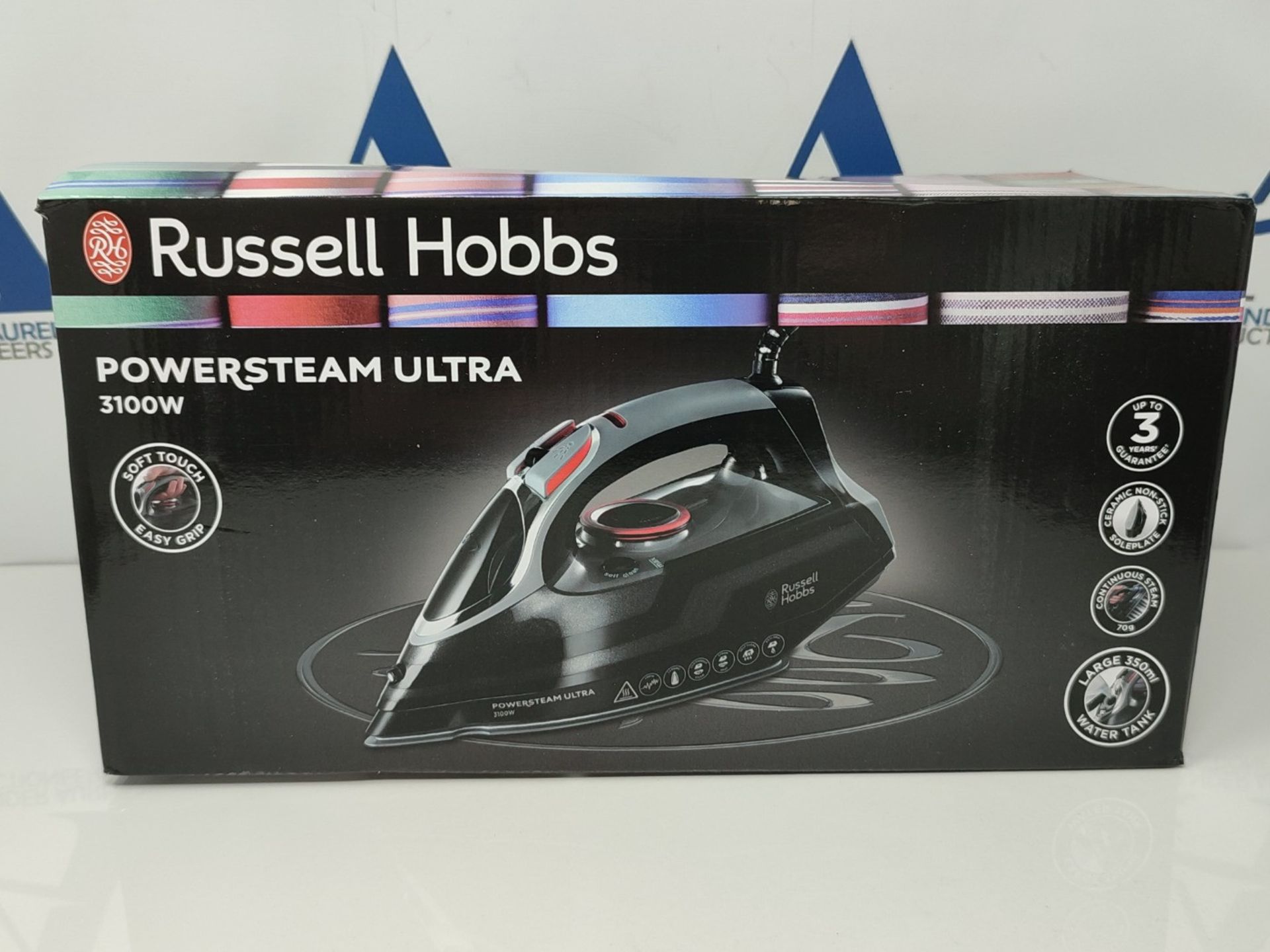 Russell Hobbs Powersteam Ultra 3100 W Vertical Steam Iron 20630 - Black and Grey - Image 2 of 3