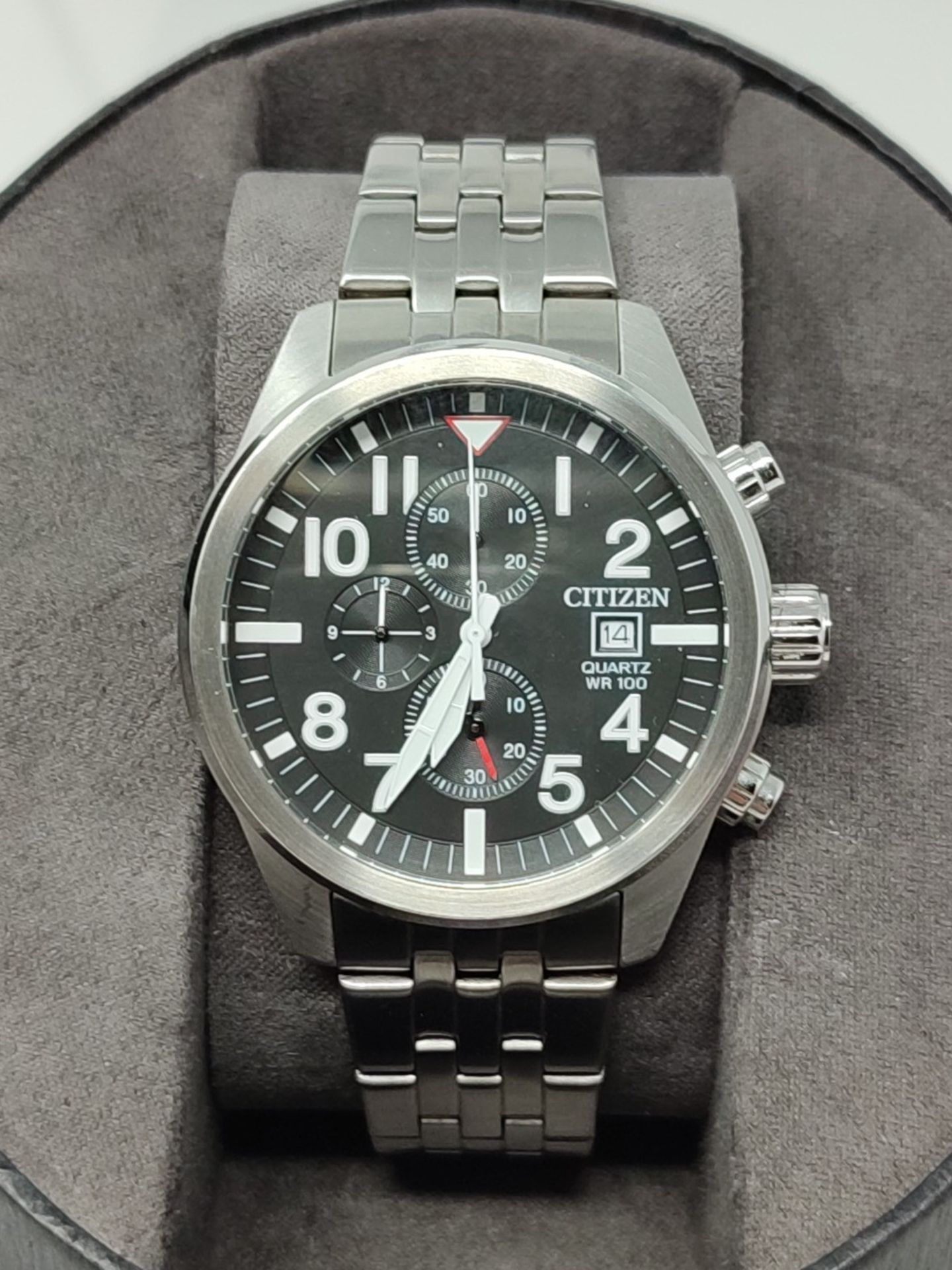 RRP £149.00 Citizen Mens Chronograph Quartz Watch with Stainless Steel Strap - Image 3 of 3