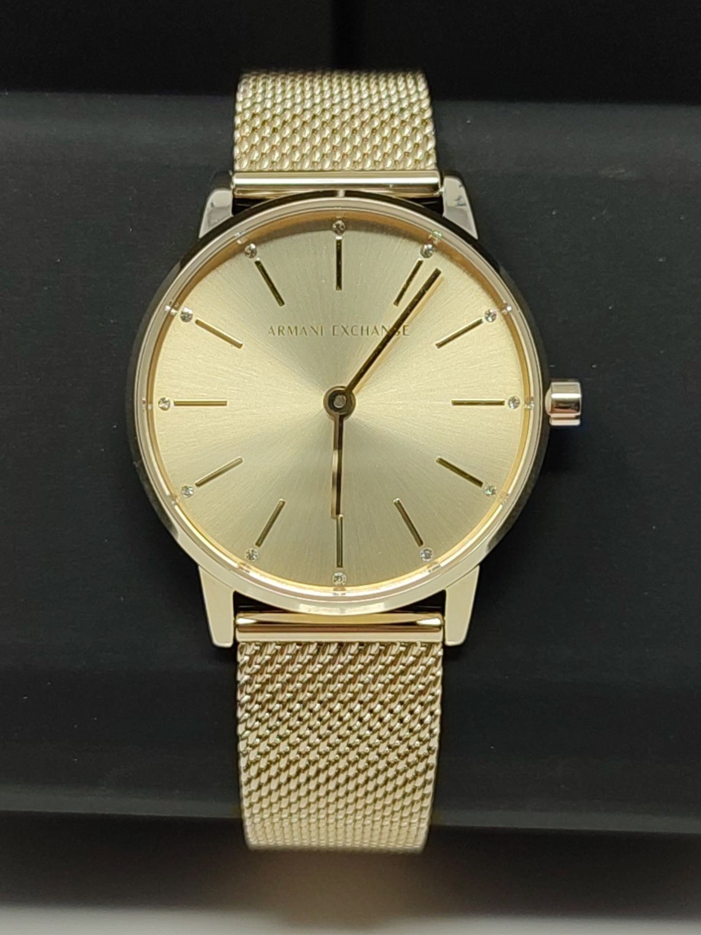 RRP £149.00 Armani Exchange Three-Hand Watch for women, Stainless Steel Gold - Image 3 of 3